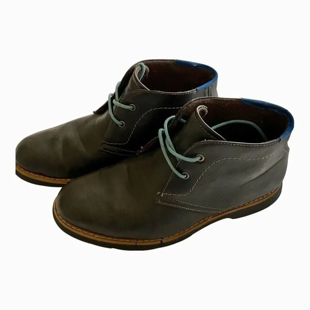 Mens‎ Ankle Boot Gray Lace Up SZ 9 chukka style vegan preppy academic cybercore